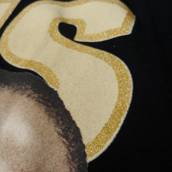 Barack Obama Yes We Can Mens XL T Shirt Black Graphic Gold Glitter USA President - Picture 6 of 8